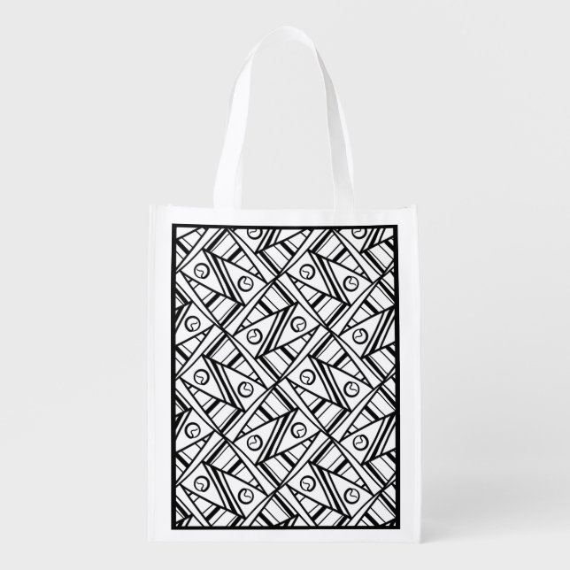 Adult Coloring Supplies Bag with trippy pattern (Front)