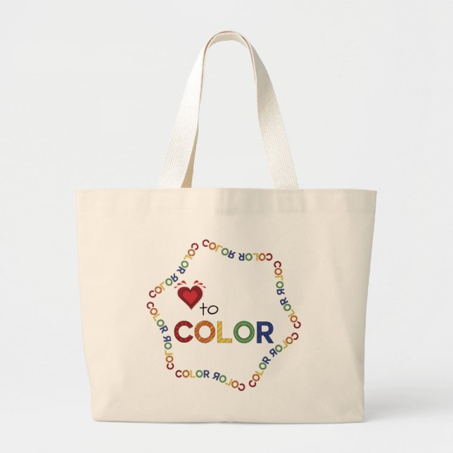 Adult Coloring Supply Large Tote Bag (Front)