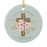 Adult CONFIRMATION Gift - Floral Cross Personalize Ceramic Ornament Adult CONFIRMATION Gift - Floral Cross Personalize Ceramic Ornament