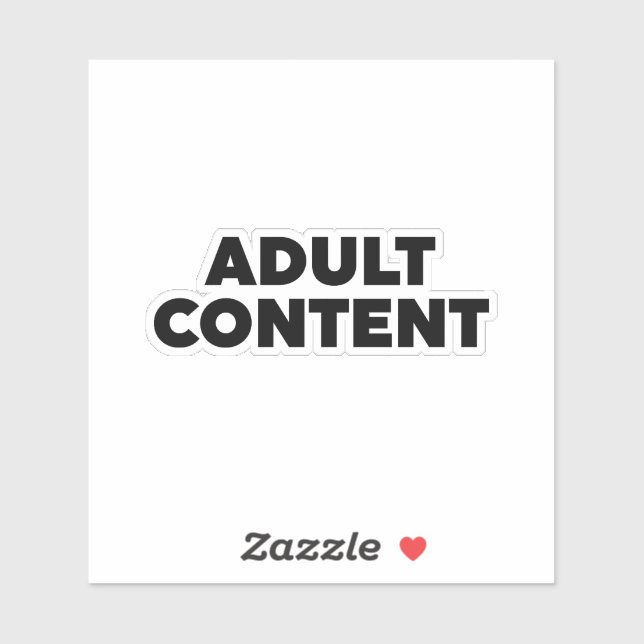 Adult Content Sticker (Sheet)