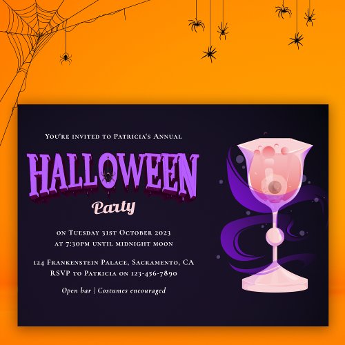 Adult Costumes  Cocktail Halloween Party Invitation