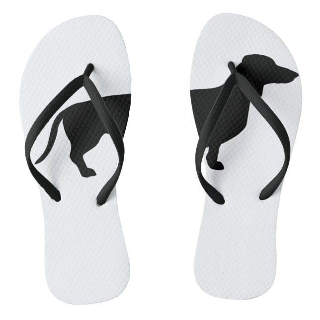 Adult, Dachshund Slim Straps Flip Flops (Footbed)