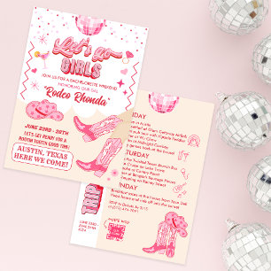 Adult Disco Cowgirl Bachelorette Weekend Invitation