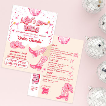Adult Disco Cowgirl Birthday Weekend Invitation by PaperandPomp at Zazzle