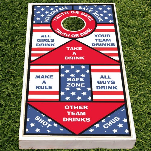 Adult Drinking Game Party Rules Patriotic USA Flag