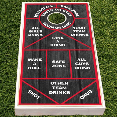 Adult Drinking Game Party Rules Red  Black Wood