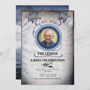 Adult Fisherman Birthday the Legend Invitation