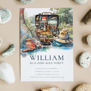 Adult Fishing Birthday Party Any Age Invitation