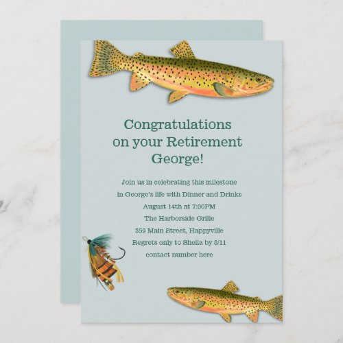 Adult Fishing Themed Party Invitations
