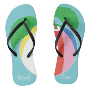 Adult Flip-Flops "Beachy Keen/Beachball" Flip Flops