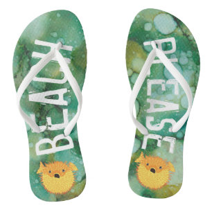 Adult Flip-Flops "Inkblots Gold Dusted Fish" Flip Flops