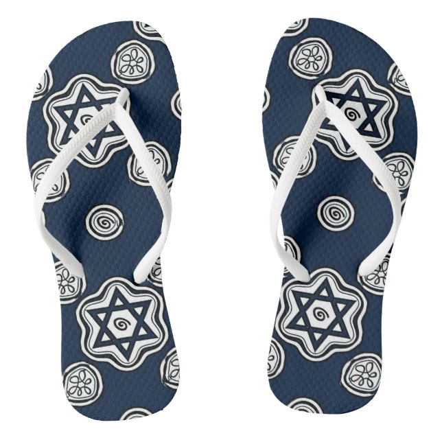 Adult Flip Flops, Slim Straps Flops (Footbed)