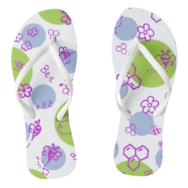 Adult Flip Flops, Slim Straps Flops (Footbed)