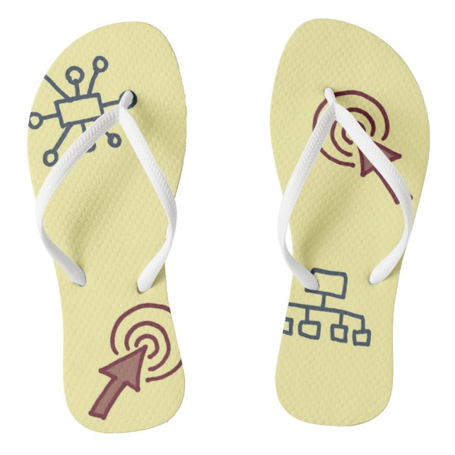 Adult Flip Flops, Slim Straps Flops (Footbed)