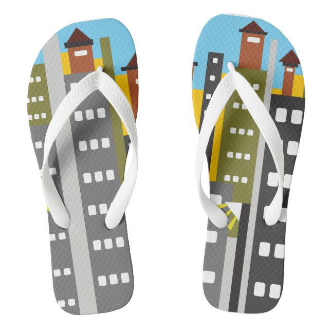 Adult Flip Flops, Wide Straps Flops (Footbed)