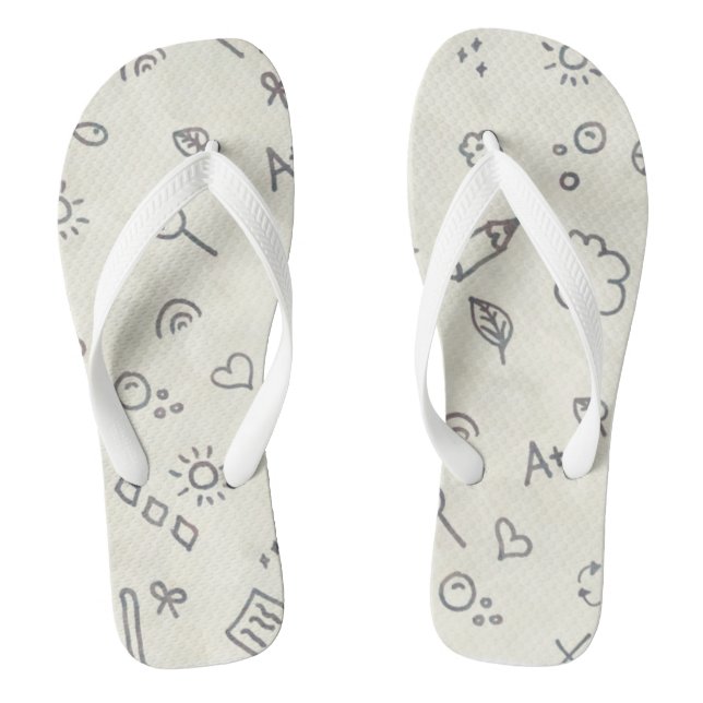 Adult Flip Flops, Wide Straps Flops (Footbed)