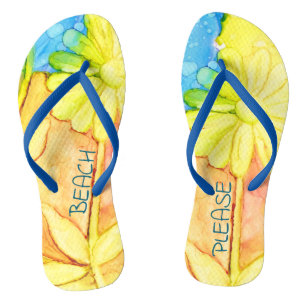 Adult Flip-Flops "Yellow Flower" Flip Flops