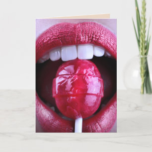 ADULT FLIRTY FOR HUSBAND LIPS LOLLIPOP GREETING  CARD