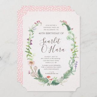 Adult Floral Birthday Invitation Any Age Milestone