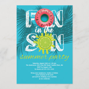 Adult Fun Sun Summer Invitation