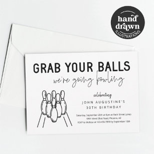 Adult Funny Bowling Party Invitation