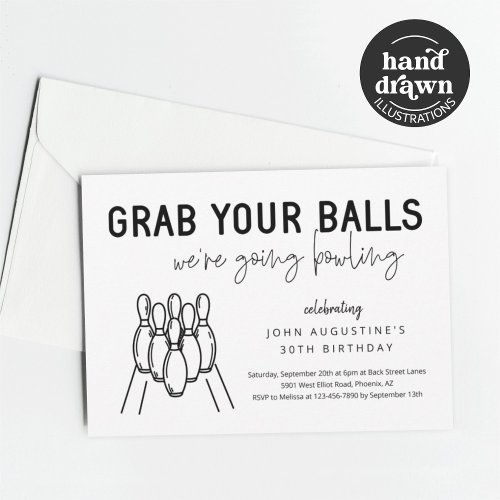 Adult Funny Bowling Party Invitation