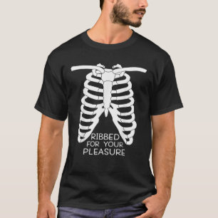 Adult Funny Skeleton Rude Innuendo Meme Rib Cage J T-Shirt
