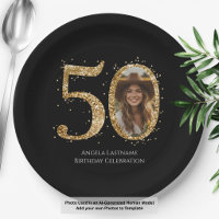 Adult Gold Glitter 50th Birthday Photo