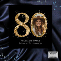 Adult Gold Glitter 80th Birthday Photo