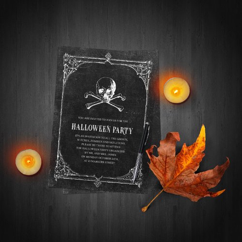 Adult Gothic Halloween Party Vintage Invitation