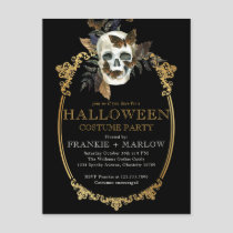 Adult Gothic Skull Vintage Halloween Invitation Postcard