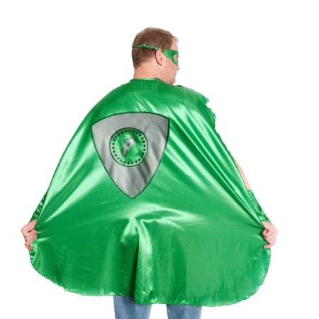Adult Green Superhero Costume With Black Shield