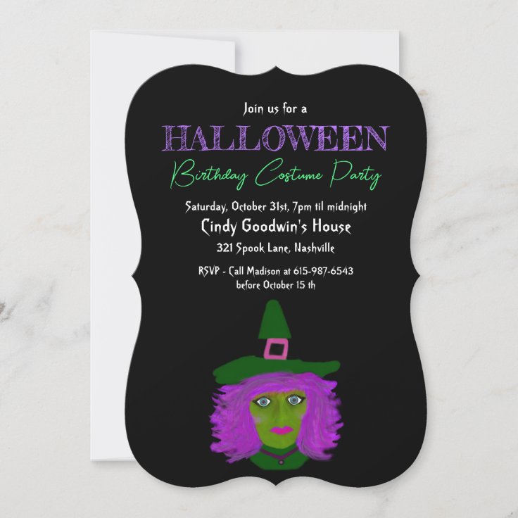 Adult Halloween Birthday Party Invitation Zazzle