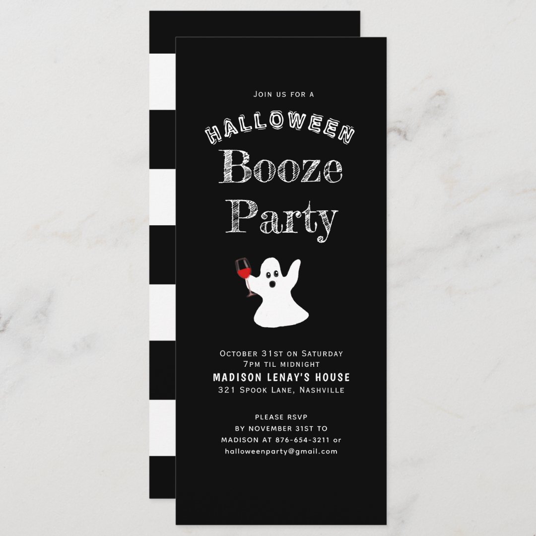 Adult Halloween Booze Party Invitation | Zazzle