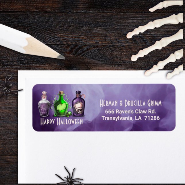 Adult Halloween Brews and Boos Cocktail Party Label (Creator Uploaded)