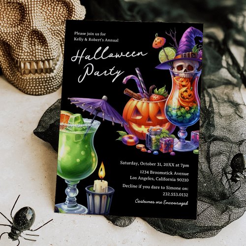 Adult Halloween Cocktail Party Invitation