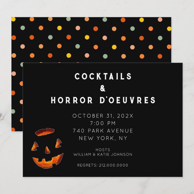 Adult Halloween Cocktail Party Invitation (Front/Back)