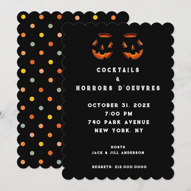 Adult Halloween Cocktail Party Invitation (Front/Back)