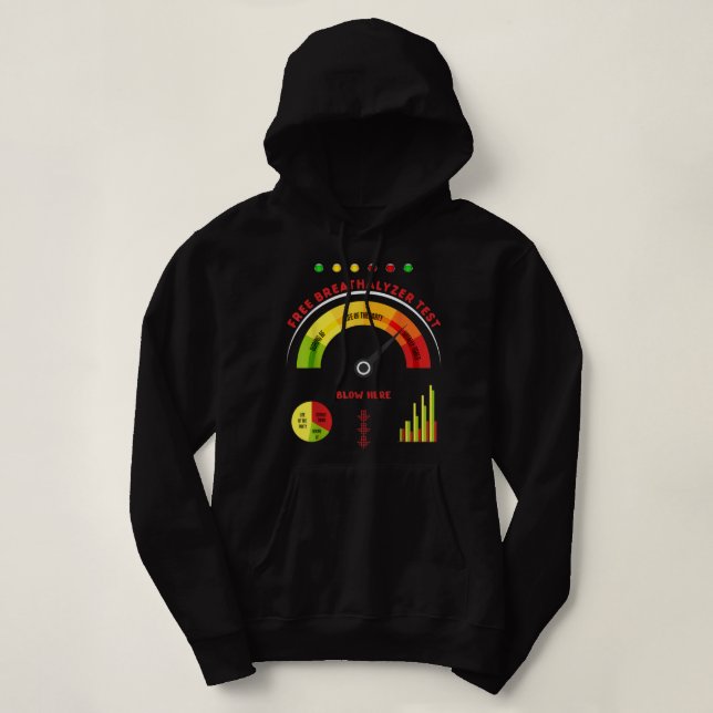 Adult Halloween Costume Breathalyzer mens hallowee Hoodie (Design Front)
