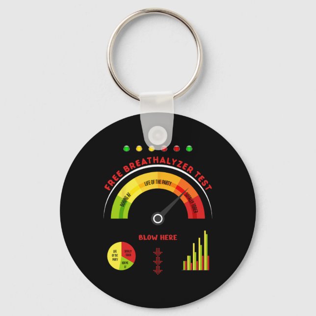 Adult Halloween Costume Breathalyzer mens hallowee Keychain (Front)