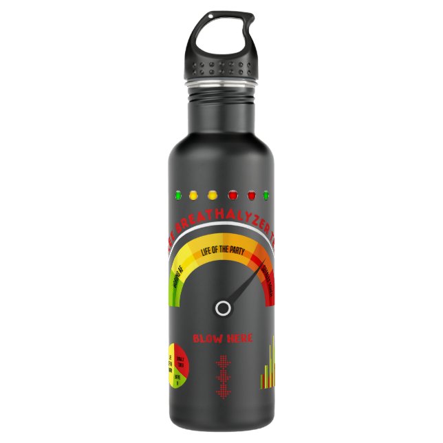 Adult Halloween Costume Breathalyzer mens hallowee Stainless Steel Water Bottle (Front)