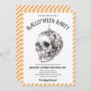 Adult Halloween Costume Party Gothic Disco Skull Invitation