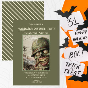 Adult Halloween Costume Zombie Party Invitations
