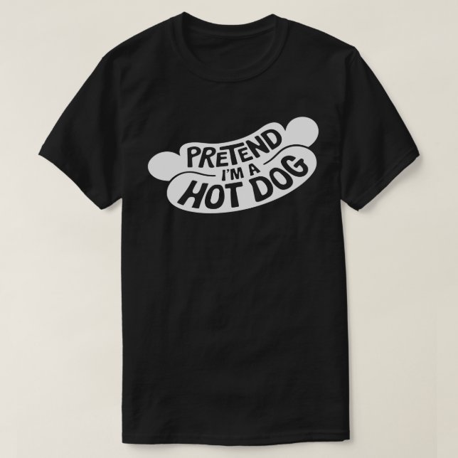 Adult Halloween Costumes Pretend I'm A Hot Dog T-Shirt (Design Front)