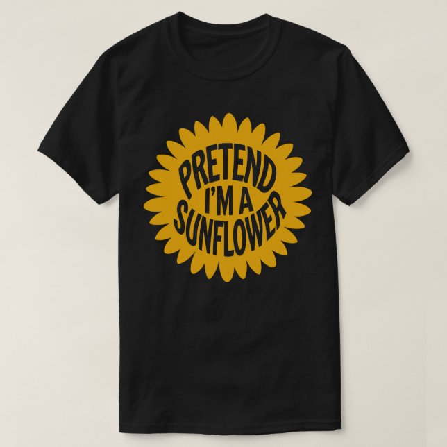 Adult Halloween Costumes Pretend I'm A Sunflower T-Shirt (Design Front)