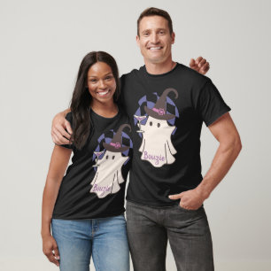 Adult Halloween Cute Ghost Retro T-Shirt
