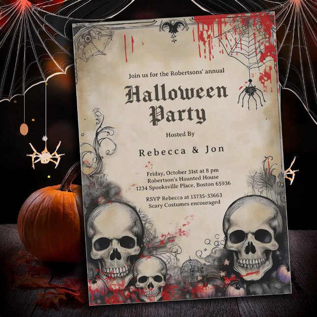 Adult Halloween Gothic Annual Party Invitation (Creator Uploaded)