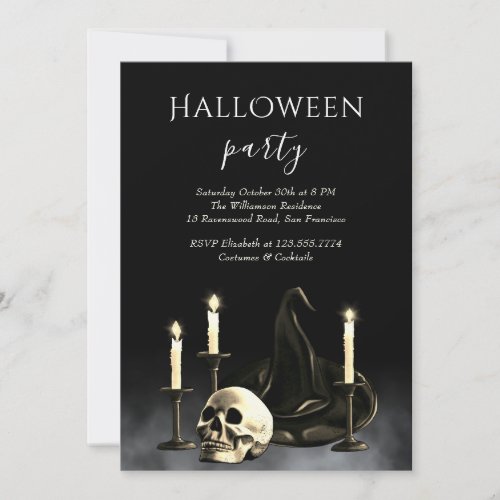 Adult Halloween Gothic Skull Party Invitation