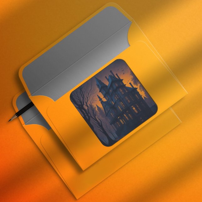 Adult Halloween Haunted Mansion Square Sticker (Creator Uploaded)