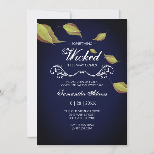 Adult Halloween Invitations Costume Party (Front)